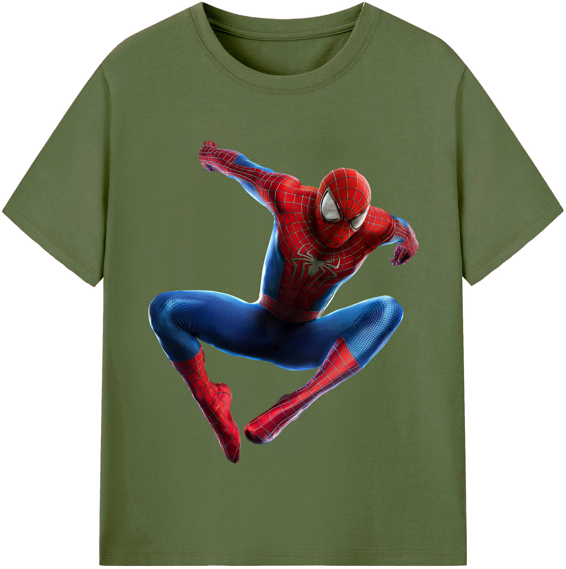 （画像用） Spider Man スパイダーマン 綿100％半袖Tシャツ（フロントプリント）